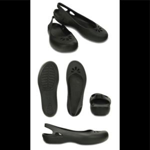 CROCS Womens Taylor Black Sling Back Ballet Flats  Casual Shoes sz 9 NWOT 200092